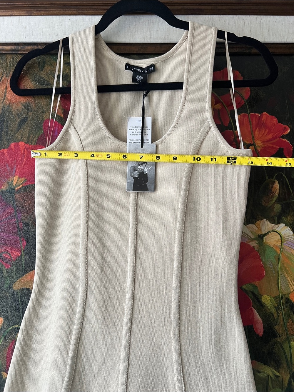 SINCERELY JULES NWT Size M Ivory Sleeveless Bodycon Dress - Picture 11 of 11